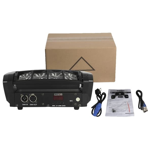 Mini LED Beam Light, 8x6W RGBW / 9x10W RGBW, DMX kontrolkanaler,8x6W RGBW, EU-stik