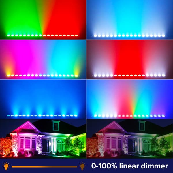 LED Vaskelys, 120W Effekt, DMX Kontrol,EU stik, Varmt lys