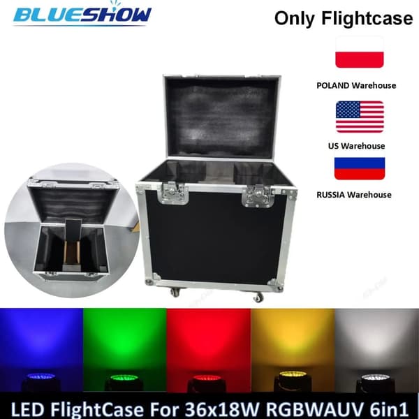 LED Wash Moving Head-lampa, 36x12W effekt, DMX-kontroll,1 flightcase endast, RGBWAUV 6in1