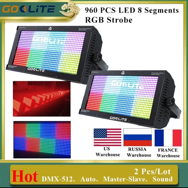 RGB Strobelys, 960 LED'er, 250W Effekt,2 Lygter