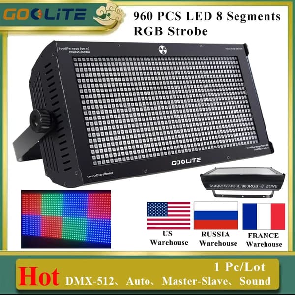 RGB Strobelys, 960 LED'er, 250W Effekt,1 Lys