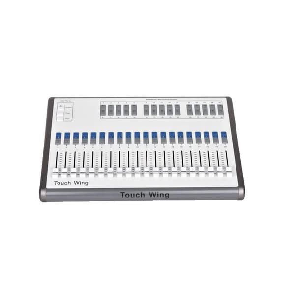 Touch Wing DMX-konsol, 20 afspilningsfaders, 30 programmerbare knapper,Berør Vinge, Kartonpakke