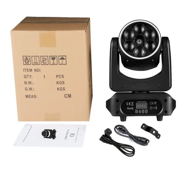 150W Mini BEE EYE LED Moving Head Light, RGBW 4i1 Farveblanding, 16 DMX Kanaler,Varmt lys, EU-stik