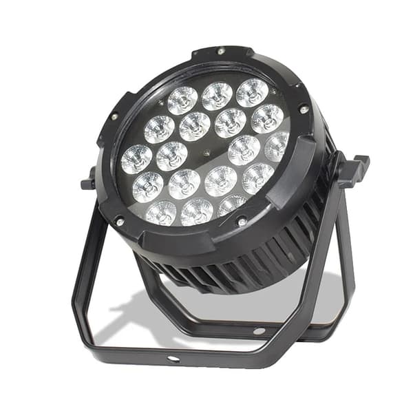 Vesitiivis LED Par -valaisin, 18X18W RGBWA+UV, DMX512-ohjaus,Eu plug in Finnish is "Eu-plugi", IP65 6-1-1