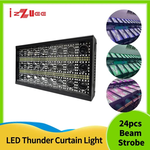 LED Thunder Curtain Light, 24 stk. 10W koldhvide LED'er, DMX512 kontroltilstand,1 lys