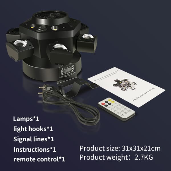 10X10W RGB Strålelys, DMX Kontrol, Stemmeaktivering,EU stik