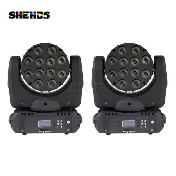 LED Moving Head Wash Lights, 12x12W RGBW, DMX 512 Kontrol,2STK 12x12w, EU-stik
