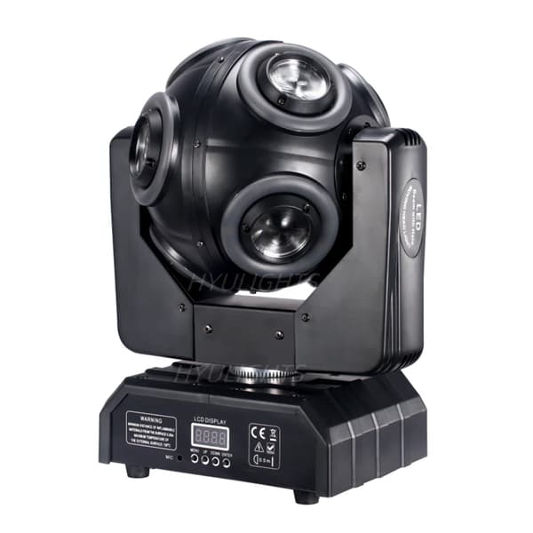 LED Moving Head Light, 200W Effekt, 540° Pan, 360° Tilt,1 Lys 8x15W, EU-stik