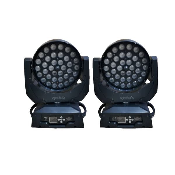 LED Moving Head Wash Light, 36x18W RGBWAUV, DMX Kontrol,2 Lys, 6 i 1