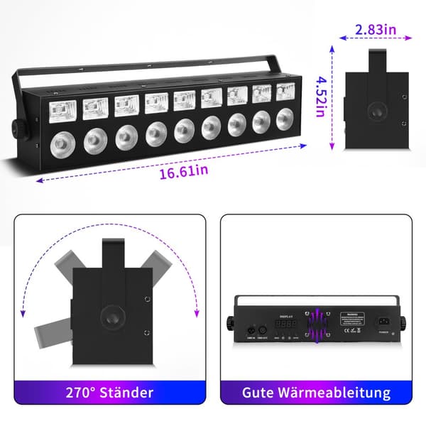 Yiflamefly Vægbelysning, 60W Effekt, DMX Kontrol,EU stik