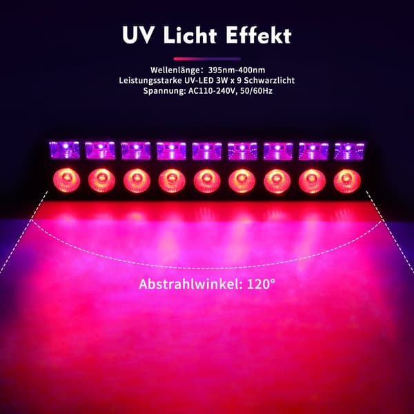 Yiflamefly Vægbelysning, 60W Effekt, DMX Kontrol,EU stik