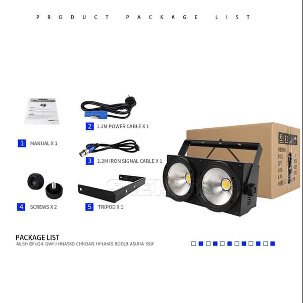 LED-lavavalaistus, 200W teho, 6/10 kanavan ohjaus,EU-plugi, WCW