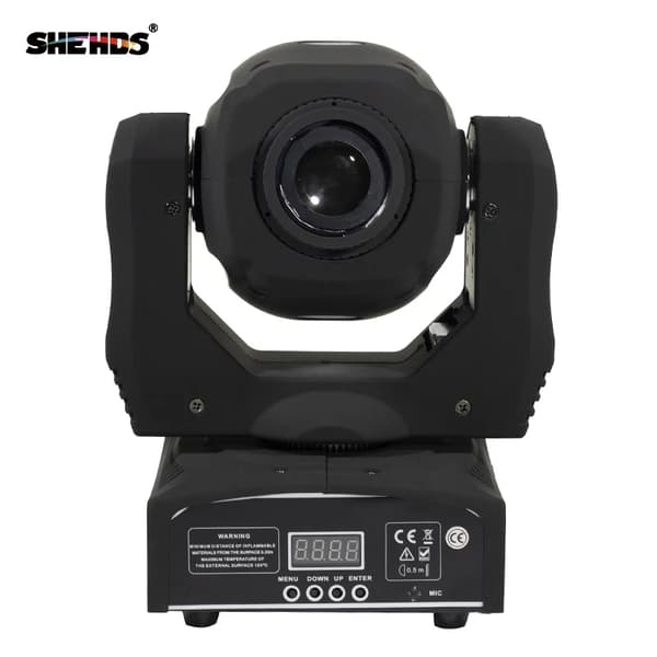 Mini Spot 60W LED Moving Head Light, 7 Farver + Hvid, DMX512 Kontrol,sort legeme, EU