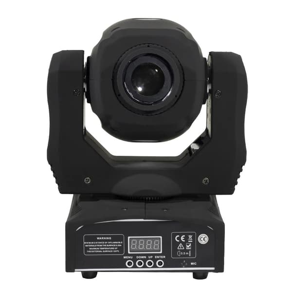 Mini Spot 60W LED Moving Head Light, 7 Farver + Hvid, DMX512 Kontrol,sort legeme, EU