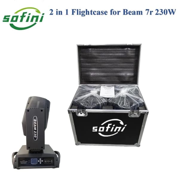 Stråle Flytteligt Hovedlys, 450W Strømforbrug, 14 Farver + Hvid,Nøglemodel, 1 Flightcase 2i1