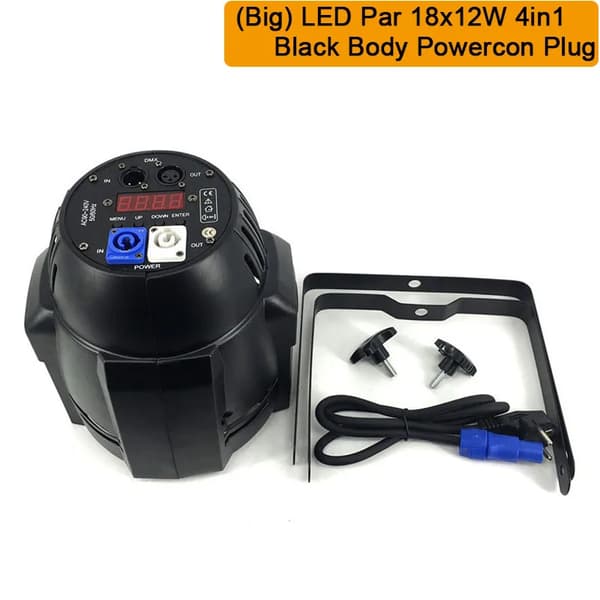 LED Par-belysning, 18x12W eller 18x18W, RGBW eller RGBWA+UV,Stor RGBW, EU-stik
