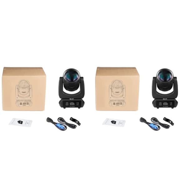 Mini LED Moving Head Lys, 200W Strøm, 24 Roterende Prismer, 14 Gobos,2stk 200W, EU stik