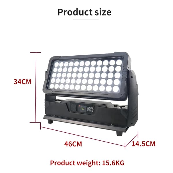 LED DMX Scene Lys, 650W Effekt, IP65 Vandtæt,60x10w, EU-stik
