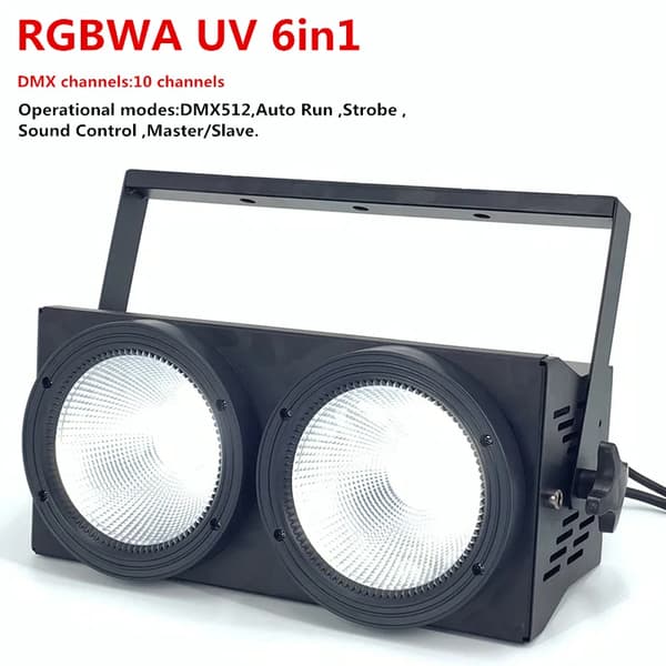 Scenebelysning, 300W Effekt, DMX512 Kontrol,RGBWA UV 6i1, EU-stik