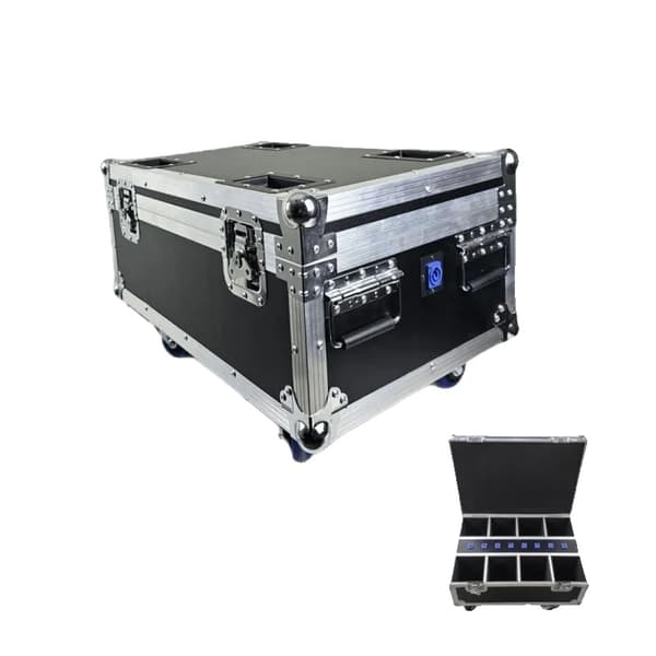 Trådløs Batteri Par Lys, 6x18W RGBWAUV, DMX Kontrol,1 Flightcase Kun, Hvid