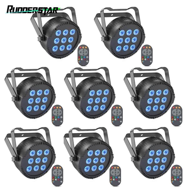 RGBW Scene Belysning, 54W Effekt, 9 LED'er,8PCS, EU stik