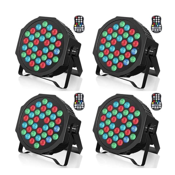 RGB-sceneeffekter, 36 LED-lampor, flera kontrolllägen,EU-plugg, svart