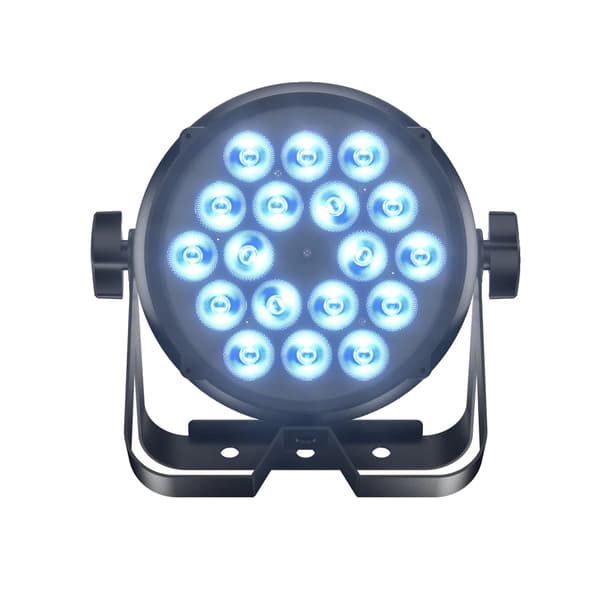 LED Flad Par Lys, 18x12W RGBWA UV, DMX Ind/Out Kontrol, Vandtæt Design,Vandtæt 18x18W, EU stik