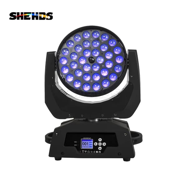 Vask Zoom Moving Head Light, RGBWA+UV, 10-60 Graders Zoomvinkel, 0-100% Dæmper,36x18w, EU stik