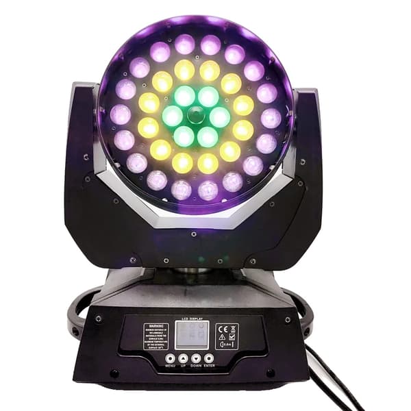 LED-liikkuva päävalo, RGBWA UV-säde, pesu zoomaus,EU Plug, 36x18W Säteilypesuri