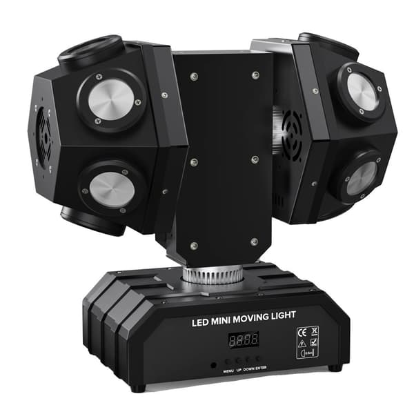 Rörlig Huvudlampa, 200W Effekt, RGBW Färgsystem,ZQ02098, Eu plugg