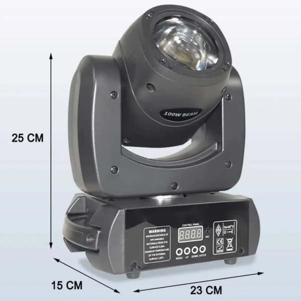Rörlig Huvud LED-lampa, 100W Effekt, 7 Färger, 11 DMX Kanallägen,EU-plugg