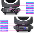 Miniatyrbillede 4 af 4: LED Moving Head Light, Høj Lysstyrke 15W RGBW, Fleksibel Zoomfunktion,1STK, EU stik