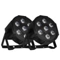 Miniatyrbillede 1 af 2: LED Par Lys, RGBWA+UV Farveblanding, DMX512 Kontrol,EU stik, 2PCS RGBWAUV