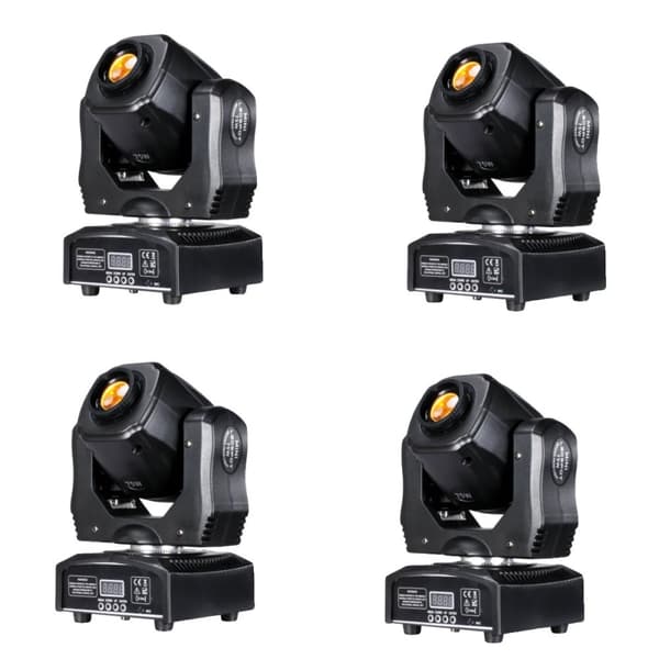 Mini Led Moving Head Spot Light, 75w, DMX kontrol,4stk 75W, EU stik