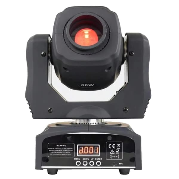 Bevægelseshoved LED Spotlys, DMX Kontrol, Høj Luminøs Flux,sort, EU-stik