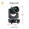 Miniatyrbild 2 av 2: Mini Moving Head Lampa, 230W Effekt, 14 Färger + Vitt Ljus,EU-kontakt, mini 230w 7R