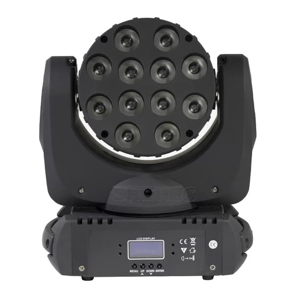 Scenelys, LED Moving Head, RGB,EU Stik, LED Stråle 12X12W RGBW