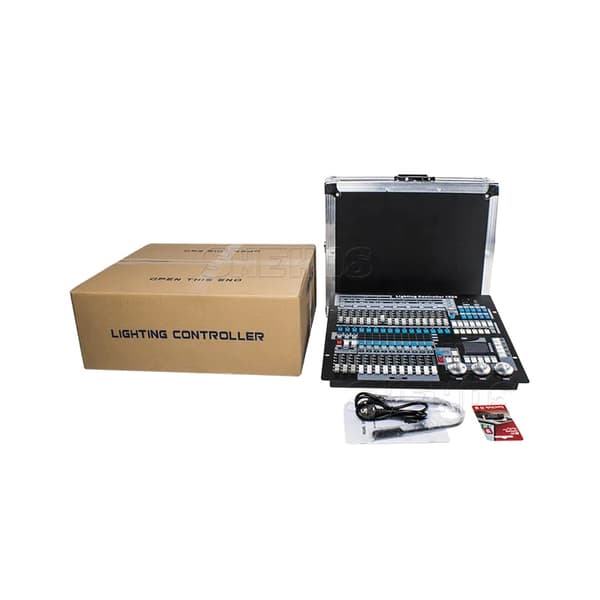 DMX-controller, 1024 DMX-kanaler, 600 scene kapacitet, flight case inkluderet,Eu stik, FlightCase med 1stk