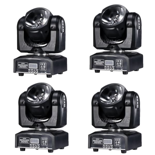60W LED Moving Head Light, 540° Pan, 180° Tilt,60W strålelys 4stk, EU stik