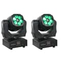 Miniatyrbillede 1 af 2: LED Moving Head Lys, RGBW Farveblanding, DMX Tilstande,EU stik, 2PCS 6x15w