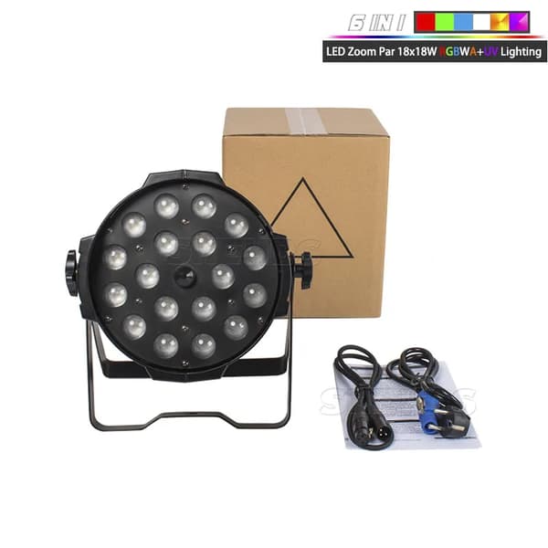 LED Par-belysning, 18x18W RGBWA UV 6in1, 18x12W 4in1 Inomhus, RDM DJ Disco Show Scen,Zoom 18x18W 6in1, EU-kontakt