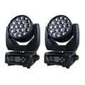 Miniatyrbillede 1 af 2: Bevægelseshoved LED Zoom Wash Light, 19X15W, RGBW 4i1, Scenebelysningseffekt,EU-stik, 2 Lyskilder