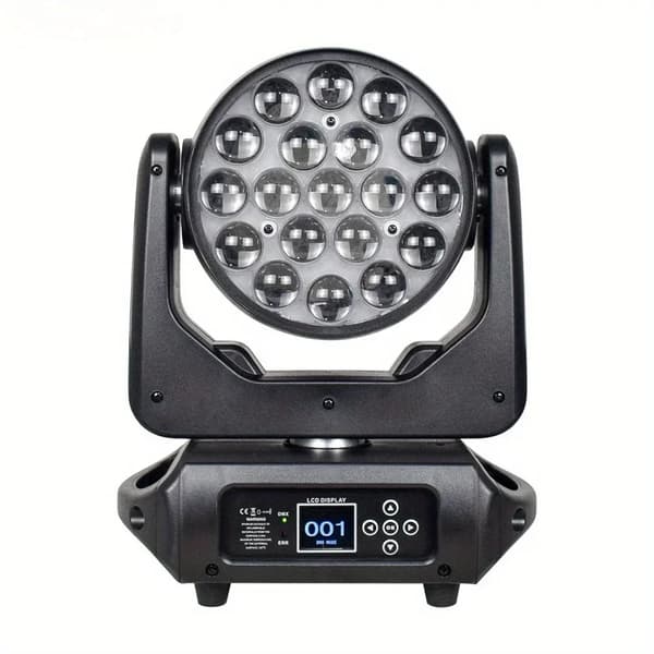 LED Moving Head, RGBW Farveblanding, Kompakt Design, Lavt Strømforbrug,sort, EU-stik