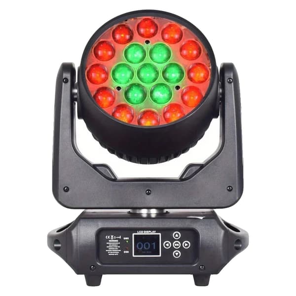 LED Moving Head, RGBW Farveblanding, Kompakt Design, Lavt Strømforbrug,sort, EU-stik