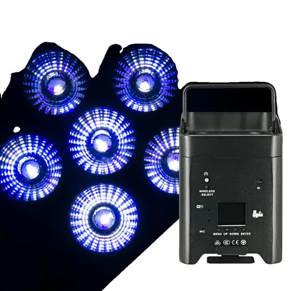 Trådløs fjernbetjening LED Par lys, genopladeligt batteridrevet, alsidig DMX kontrol,EU -stik