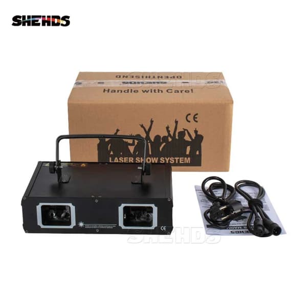 Laser Show System, Dual Head Scanner, RGB Farveblanding,EU-stik, scanner lampe 2 hoved