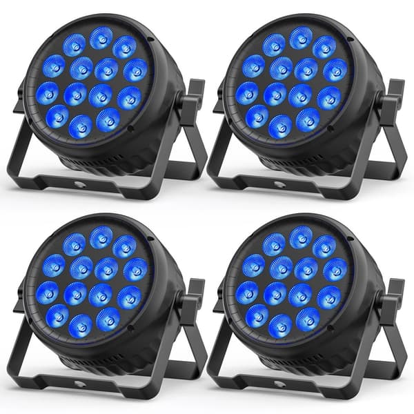 LED Par Lygter, 230W Effekt, Flere Belysningsmuligheder,EU-stik, ZQ01643-4Stk
