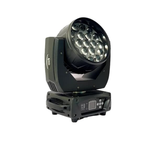 LED Wash Moving Head-lampa, 19X15W RGBW-källa, 6°-50° zoomvinkel,1 ljus