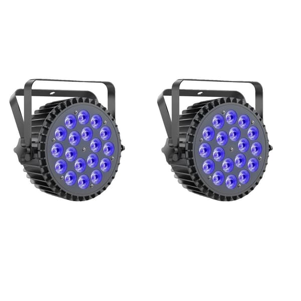 18 LED Par Lys, 105W Effekt, DMX512 Scene Belysning,EU-stik, ZQ01510-2Stk