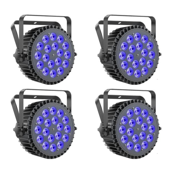 18 LED Par Lys, 105W Effekt, DMX512 Scene Belysning,EU-stik, ZQ01510-4Stk